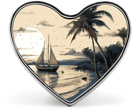 Brosche, Anstecknadel, Herz-Anstecknadel, Damen, Brosche für Hut, Tasche, Anzug, Krawatte, Hochzeit, Geburtstag, Herbst, Holz, Kabine, bedruckt, Valentinstagsanstecknadel, Love form, Aluminium