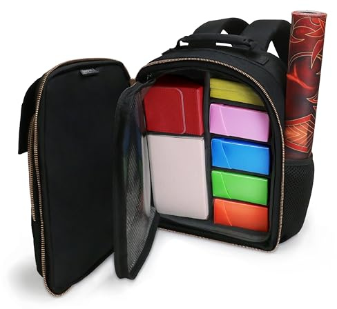 ENHANCE Petit Sac à Dos pour Cartes, Intérieur Personnalisable, Rangement pour Sac à Dés, Pochettes et Boîtes de Jeu, avec Support Tapis de Jeu, Compatible avec Magic the Gathering, Lorcana