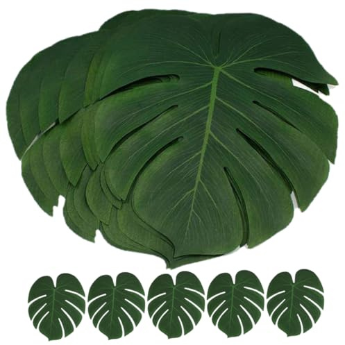 VICASKY 24 Pezzi Foglie Monstera Artificiale Decorazione Festa Casa Matrimonio Realistico Resistenti