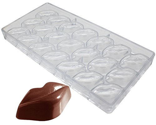 Goldbaking Molde de chocolate para labios Moldes de chocolate de policarbonato