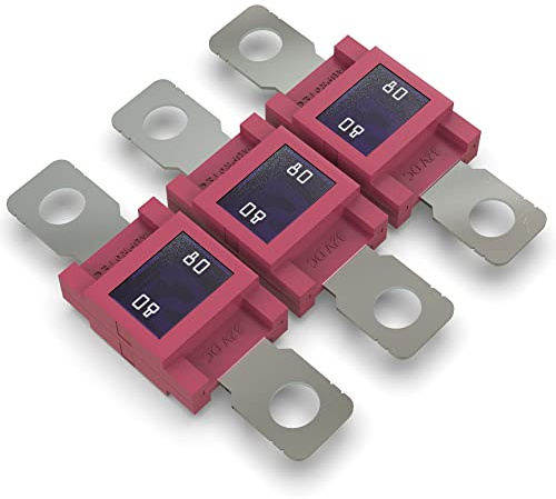 AUPROTEC Mega Hochstromsicherung Schraubsicherung 80A - 500A Auswahl: 80A Ampere rot, 3 Stück