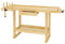 Banco da lavoro 145x49x86cm in legno (Rubberwood) ripiano e pinze di serraggio