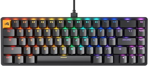 GLORIOUS GMMK 2 Compact 65% Clavier Gaming QWERTY ANSI (Noir) | Switches Linéaires Fox, Échangeable À Chaud, Capuchons Doubleshot, Rétroéclairage RGB, Plaque Supérieure Aluminium Solide