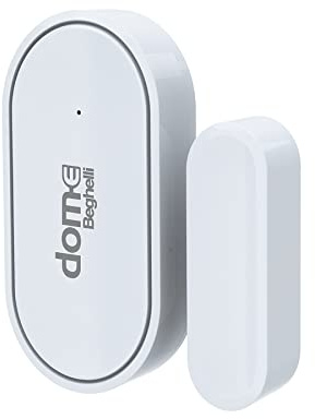 Beghelli - Sensore Porta WiFi Dom-e per Allarme Casa Senza Fili e Intelligente, Antifurto Perimetrale, Controllo Movimento Apertura e Chiusura Porte/Finestre, Accessorio Aggiuntivo, 433Mhz, CR2032