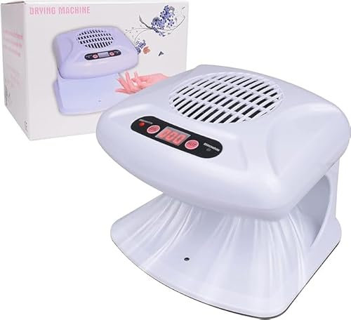 Sèche-ongles à air avec capteur automatique,300 W Ventilateur de Séchage des Ongles Blanc,sèche-cheveux chaud et froid pour vernis à ongles régulier,usage domestique et salon