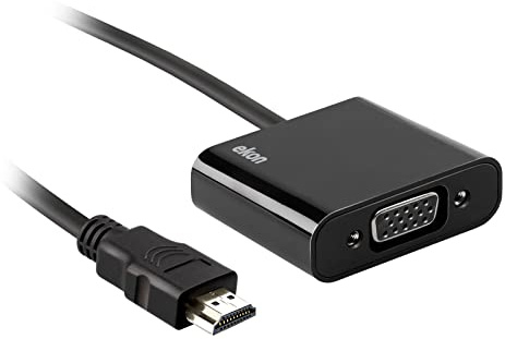 ekon Adaptador HUB HDMI VGA Ethernet Macho Hembra Cable HDMI 10 cm protección contra torceduras para TV, PC, portátil, Monitor, proyector