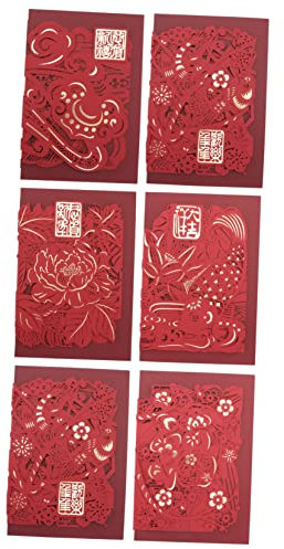 Operitacx 6 Stück 2021 Grußkarte kinder cards stickkarten für kinder Neujahrskarten chinesisches neujahrskarte Hochzeitsdekorationen Weihnachtsdekorationen Karten zum Frühlingsfest Papier
