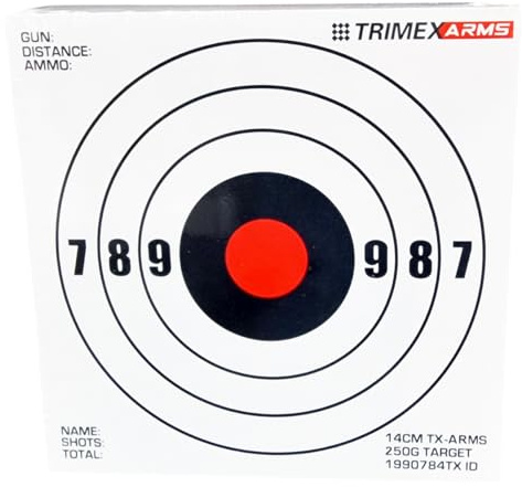 Trimex Arms 14cm Pack Of 100 Card Targets Air Rifle Pistol Target Square White