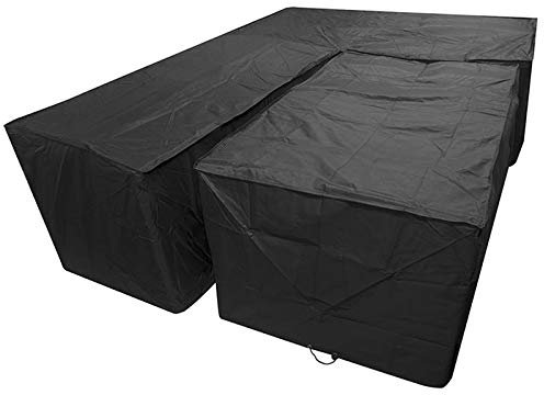 Abdeckung für Gartenmöbel, wasserdicht, staubdicht, für Sofa, Essgruppe, L-Form, groß, lang, Eckmöbel, Tisch, Schutzhülle für Garten, Haus, mit Aufbewahrungstasche, linke Seite lang