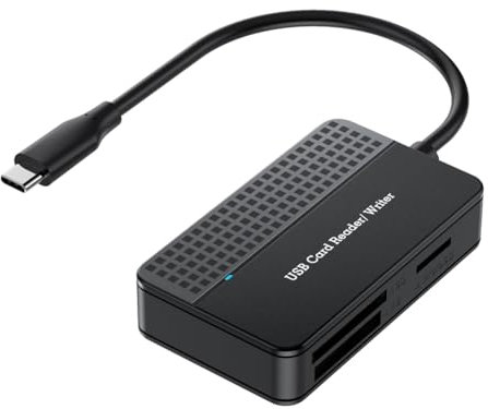 Booso Lector 4 en 1, Lector de Tarjetas TF SD MS, Adaptador de Tarjetas MúLtiples Externo para CáMara de Computadora, Interfaz Tipo C
