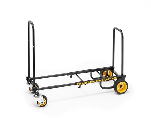 Rock-N-Roller R2G (Micro Ground Glider) 8-in-1 Folding Multi-Cart/Hand Truck/Dolly/Platform Cart/26 to 39 Telescoping Frame/350 lbs. Load Capacity, Black