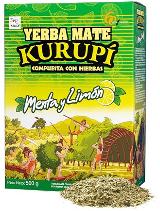 Yerba Mate Tee Kurupi 500g | Kurupi Menta y Limon | Yerba Mate Tee Loose Leaf