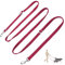 PETCOOZ Hundeleine 3 m Verstellbare Schleppleine mit 2 Karabiner, Verdickte Doppelleine Führleine für Kleine Mittelgroße Hunde, Freihandleinen Übungsleine aus Nylon, Weinrot