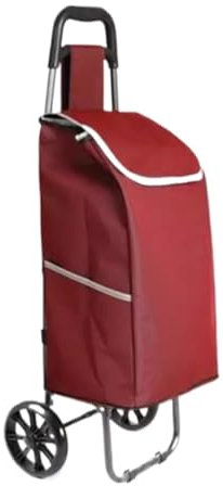 Chariot de Courses, Chariot De Courses Pliable sur roulettes Et Couvercle Chariot De Courses Léger Et Portable Sac Détachable Sac d’achats avec roulettes(Rot)