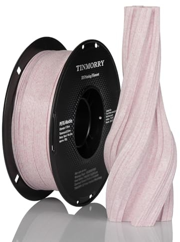TINMORRY PETG Filament 1,75 mm, PETG 3D-Drucker-Filament, kompatibel mit Bambu FDM 3D-Drucker, 1 kg 1 Spule, Marble Magic Pink
