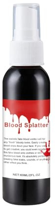 60ml Washable Liquid - Halloween Fake Blood, Easy Application | Scary Prop Cosplay Stage Performance, Costume Makeup for Haunted House Party Themed Celebration Theater Creepy Horror Fx Effects