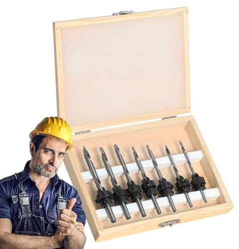 Broca Avellanadora Herramientas de Carpintería para Tornillos de Acero | 7 Piezas Brocas con de Almacenamiento Para Muebles Reparaciones Hogar Construccion De Terrazas Mecanica Y Carpinteria