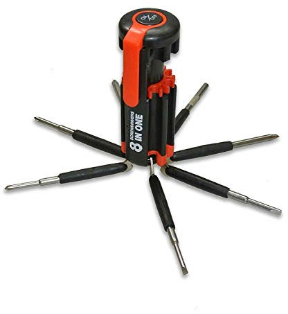 Invero® 8 in 1 Multifunction Screwdriver Tool Set with Super Bright LED Torch Flashlight Ideal for General DIY Maintenance, Home, Kitchen, Computer, Nightwork Repair and More