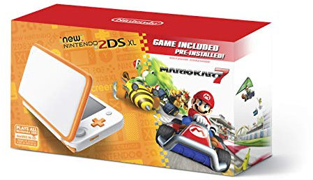 New Nintendo 2DS XL Handheld Game Console - Orange + White With Mario Kart 7 Pre-installed - Nintendo 2DS