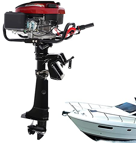 4-Takt Benzin-Bootsmotor mit Vergaser YUNRUX Außenbordmotor 7 PS Außenborder TCI-Zündanlage Elektromotor Luftkühlung Benzinmotor Bootsmotor für Schlauchboote, Fischerboote 5.1KW 196cc