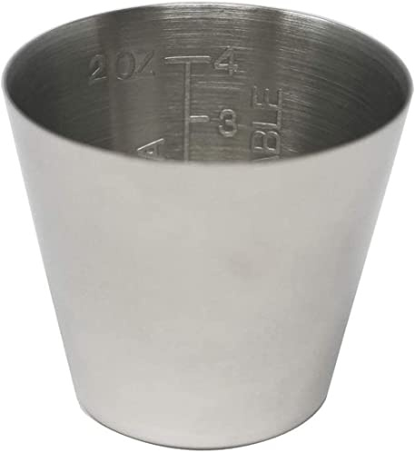 Stainless Steel Medicine Cup, 2 Oz. Prevents Bacteria Growth. Measuring Medication Cup with Graduated Design. Unbreakable Construction, Easy to Read Cups