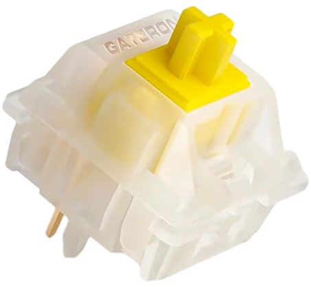 GUYEKS Gateron KS-3X1 Pro - Interruptor de prelubricación amarillo crema de 5 pines compatible con teclado mecánico MX (72 unidades, amarillo)