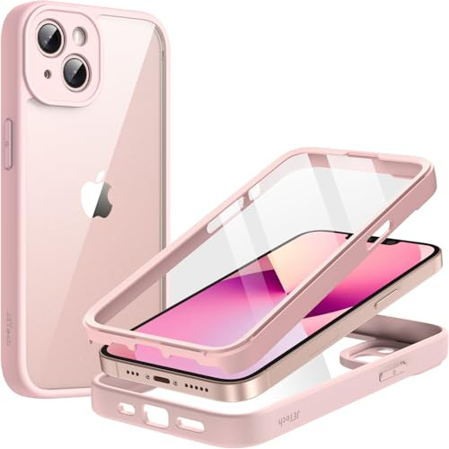 JETech Coque pour iPhone 13, Protection 360°, Rose | Protection D'écran Intégrée, Anti-Rayures, Étui Housse de Intégrale à 360 Degrés, Protection Robuste