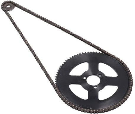 SUNGOOYUE Jeu de Pignons de Chaîne en Acier 25H, Chaîne D'entraînement à 146 Maillons, Pignon Avant 15T, Pignon Arrière 80T pour Bricolage Mini Moto ATV Dirt Bike