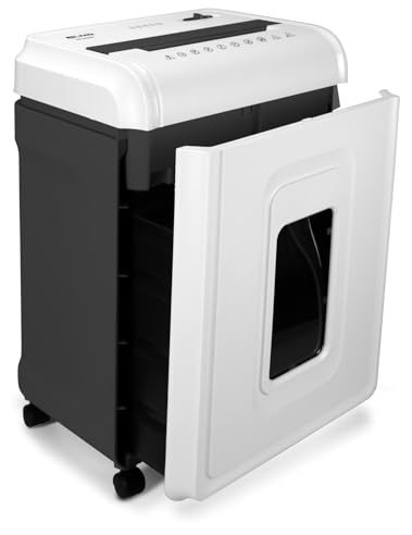 Aktenvernichter- Sicherheitsstufe P5, Für Sensible Dokumente, 16 Blatt, Heftklammern, Büroklammern, Kreuzschnitt, Partikelschnitt, Leise, 2x12 mm Schnipsel, DSGVO (P5-16 Blatt)