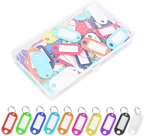 50 Stück Schlüsselschilder – Schlüsselanhänger – Schlüsselmarkierung – Schlüsselanhänger Beschriftbar – Schlüssel Markierung – Schlüsselanhänger zum Beschriften – Geeignet für Haustiere, Gepäck