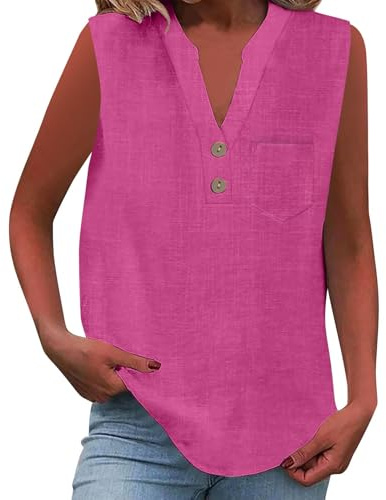 Cocila Camisa informal de mujer con botones sueltos, cuello y mangas color liso Camiseta Encaje Blusas De Tirantes Body Mujer Elegante Plus Size Cami Tops Rockera Sexy Womens Tunic Uk Talla