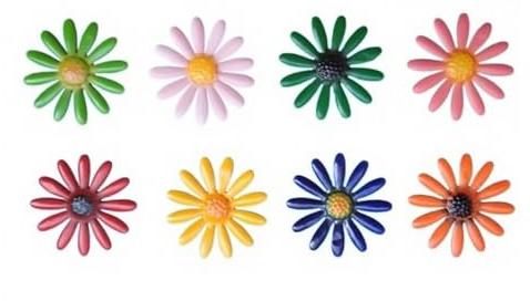 Plipdhy 8 Pcs Metal Flower Wall Decorations,Garden Wall Art Outdoor Indoors,Metal Flowers Wall Hanging Ornament for Porch,Patio,Kitchen,Living Room,Farmhouse,Balcony