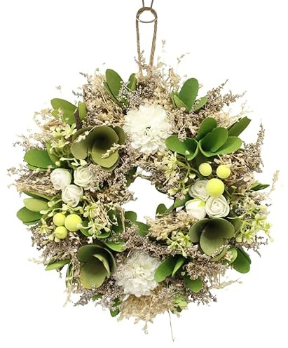 URBNLIVING Door Wreath – Spring, Easter & Christmas Décor | Festive Home Decoration - Green & White