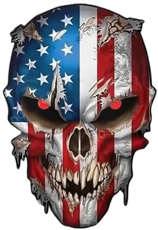 DOUDINGMAO Personalisierbarer Totenkopf-US-Standard-Fahrzeug-Etikett, leuchtende Haut, Stick-Anwendung für Auto, Motorrad, wasserdicht, Totenkopf-Flagge, Fahrrad
