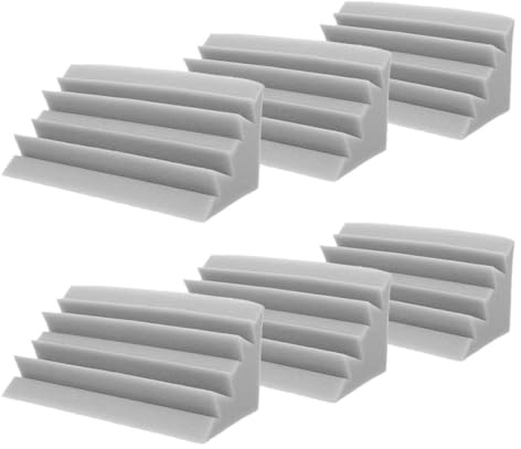 Mikinona Panneaux D'insonorisation Acoustiques en Mousse Gris 6 Pcs pour Pièges à Basses D'angle, Acoustique Mural Anti-bruit, Isolation Phonique pour Studio, Ktv et Cinéma