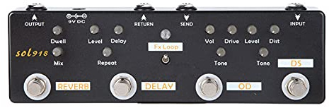 Eminchu Guitar Effect Pedal 5 Mode Metal Reverb Delay Distortion för Musiker Portable Black