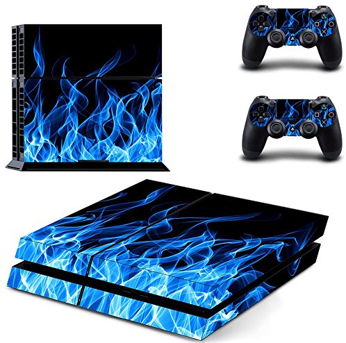 Wondder Autocollant de Peau de PS4, Autocollant Protecteur de Peau de Décalque de Vinyle pour la Console de PS4 + 2 Peaux de Contrôleur + 2 x Poignées de Pouce de Silicone (Couleur 20)