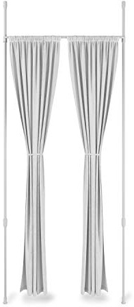 Umbra Anywhere Ausziehbare Raumteiler, ohne Bohren, 91-168 cm, Weiss | Stahl, höhenverstellbar bis 304 cm, für Mietwohnungen geeignet, max 6,8 kg Tragkraft, 2,5 cm Durchmesser