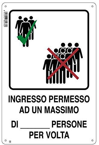 Cartello Segnaletico per Aziende (Cartello Ingresso persone 20x30 cm PVC)