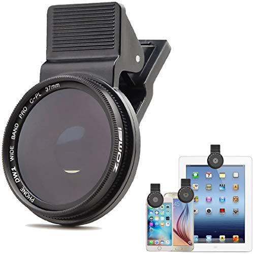 Prodrocam Objectif Smartphone Lentilles de polarisation circulaires Professionnelles CPL 37 mm Filtre Clip pour iPhone Téléphone Portable Tablette Android Smartphones