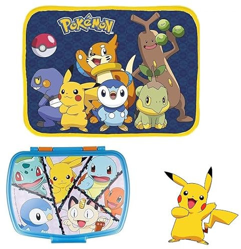 Boîte à goûter, à déjeuner, à sandwich pour enfants, motif Pokémon