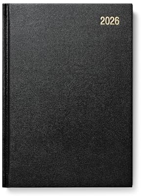 Morgan's Direct 2026 Early Edition A5 Diary Day Per Page | Hard Backed for Home and Office Use Desk Diary | Black