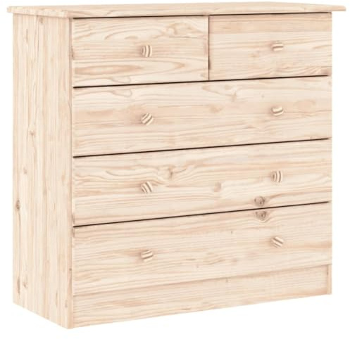vidaXL Cómoda Alta Madera Maciza Pino 77x35x73 cm