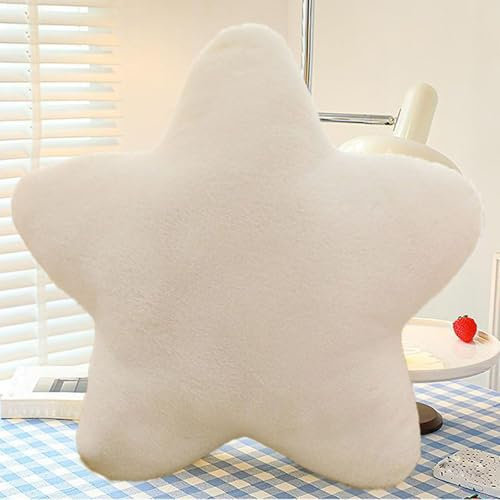 Kissen Stern, Kuschelkissen Kinder Sternkissen, Kissen Stern Plüschkissen, Weiche Flauschige Sternform Zierkissen Sofakissen, Geeignet Für Auto, Wohnzimmer, Sofa Und Schlafzimmer (Creme, 60 cm)