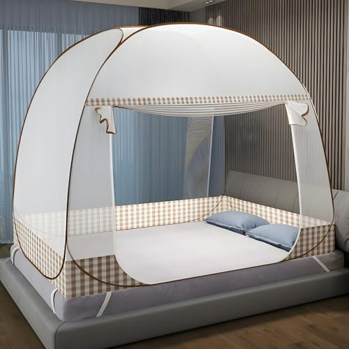 Zanzariera Letto, Zanzariera Letto Matrimoniale con Cerniera, Doppia Porta Zanzariera Campeggio Pieghevole, Zanzariera da Viaggio Portatile, Tenda zanzariera per Camera da Letto, Dormitori, Campeggio
