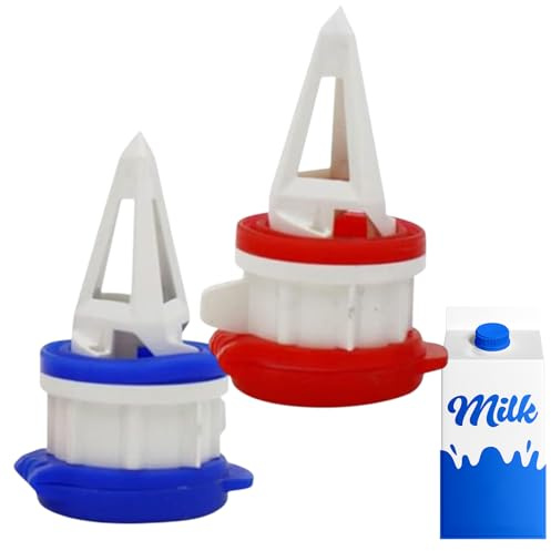 Milk Bottle Pourer, Beverage Carton Spout, Leak-Proof Box Pouring Lid, Easy Control, Design, Home & Shop Use, Dairy Shoppe Milk Pourer, 1.18x2.36 Inches