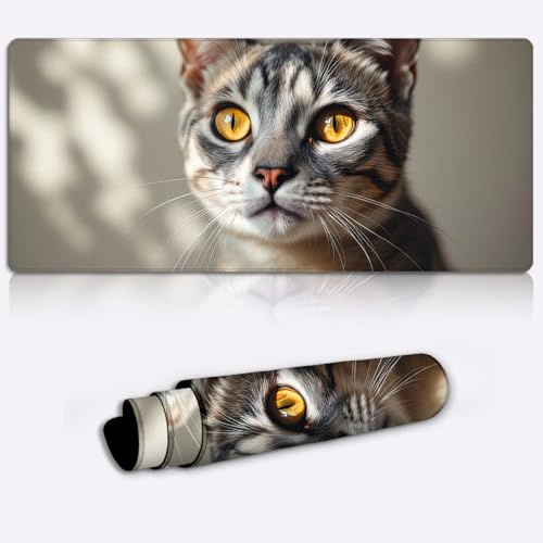 elegant feline portrait Gaming Mouse Pad Non-Slip Rubber Base Pad Office Home Novelty Printed Desk Accessory Laptop Desktop Printed Art Ergonomic 600 * 350 * 4mm
