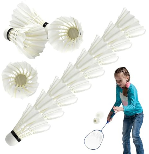 Badminton fjäderbollar - precisionsplym byggdesign, lätt aerodynamisk design, konsekvent hastighet, träningspass set | bärbar sportutrustning för inomhus utomhus vuxna tonåringar barn
