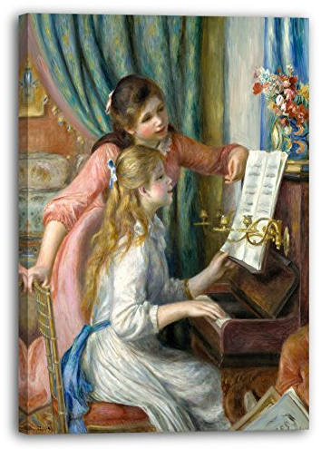 Leinwand (40x60cm): Auguste Renoir - Zwei junge Mädchen am Klavier