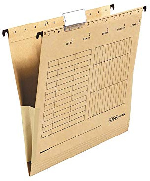 Herlitz 10843373 Hängetasche (A4 mit Leinenfröschen) 6 Karton braun, 32 x 23,7 cm (150 er (herlitz), Tasche)